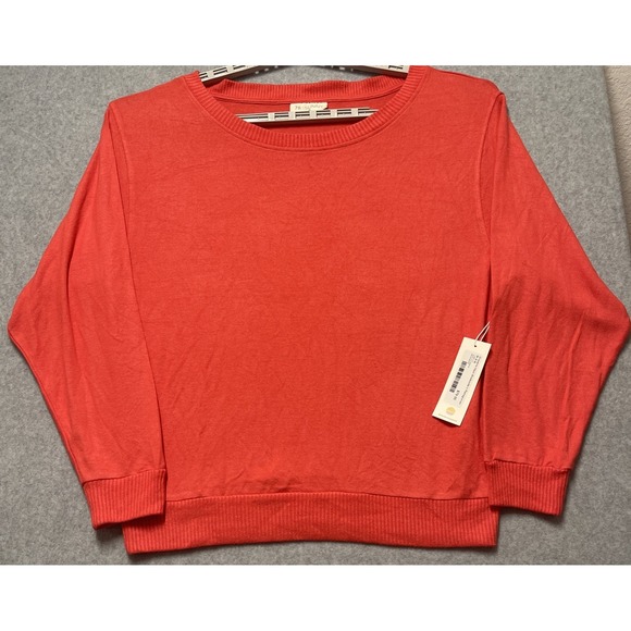 Shoreline Sweaters - 78 & Sunny Women's Shoreline Hacci Brooksville Sweater In Pomegranate Sz Med